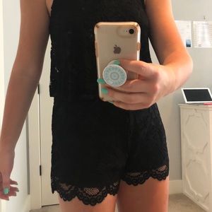 black lace romper